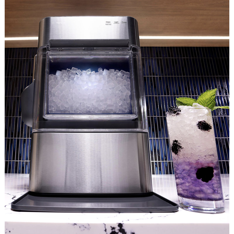GE-Profile-Opal-2-0-Ultra-Nugget-Ice-Maker-with-Scale-Inhibiting-Filter-XPIO23SWBB, Stainless Steel
