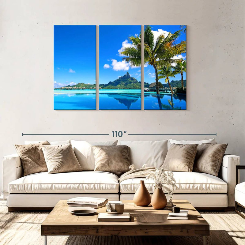 Plage tropicale Gillard Bora Bora, H 48 po x l 74 po