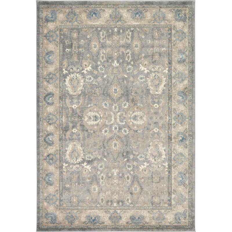 Tapis à motif oriental gris Linz, Rectangle 6 pi x 9 pi