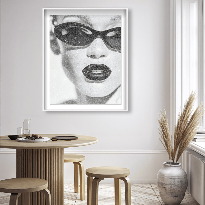 Midnight Gloss Framed Graphic Art, 46.5"H x 37.5"W, White Shadowbox