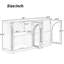 Buffet arqué à 4 portes, tablettes réglables, look rétro, bois naturel, buffet Home Essential, stable et
