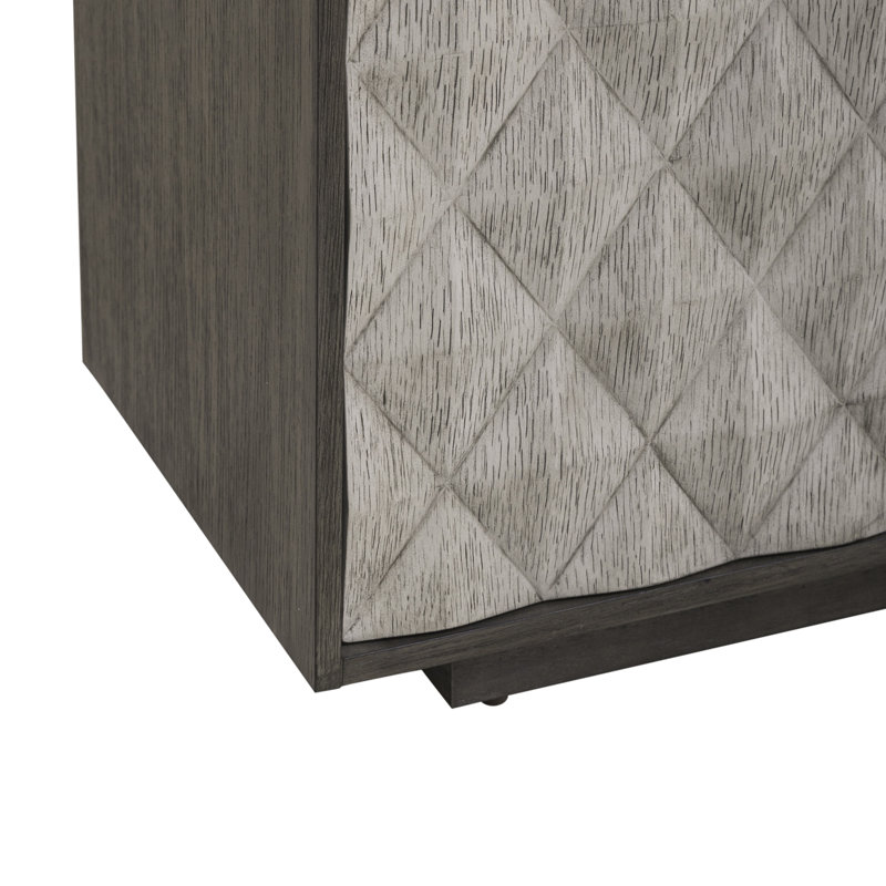 Prism 82'' Gray and Brown Media Console with Cabinets