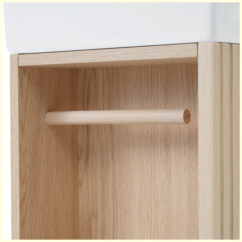 Modern Bathroom Vanity Cabinet with Two-tier Shelf, Natural