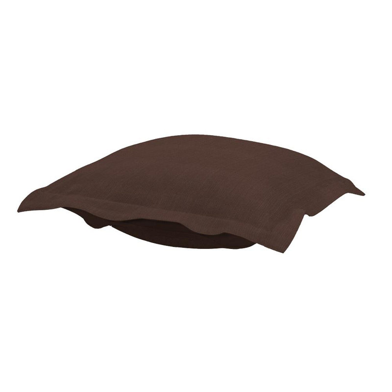 Azaria Polyester Box Cushion Ottoman Slipcover, Chocolate