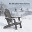 Chaise pliante Adirondack, chaise de patio en plastique PEHD résistant aux intempéries avec porte-gobelet, conception ergonomique pour terrasse de jardin-595979628