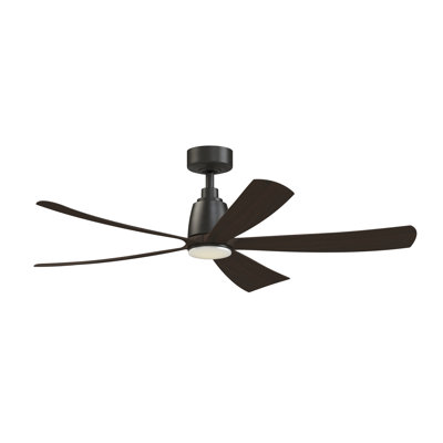 Kute5 52 inch Indoor/Outdoor Smart Ceiling Fan with LED CCT Select Light Kit - Dark Bronze with Dark Walnut Blades