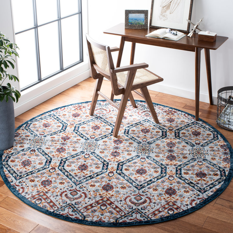 Holla Performance Damask Rug, Round 6'7"