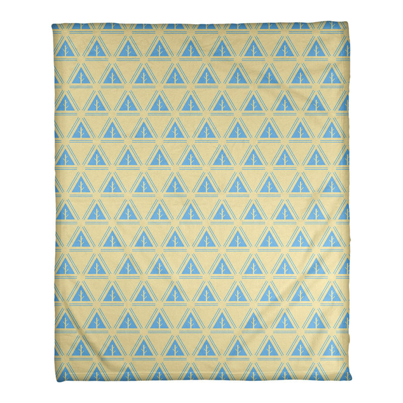 Couverture polaire minimal trees, l 50 po x L 60 po, Jaune / Bleu ciel