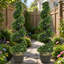 Faux Tree Plant in Cement Freestanding  Planter-191798732