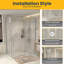 Porte de douche réversible chromée 57,6 "à 58" x 79 "avec verre trempé transparent et panneau latéral 30,2" à 30,5 "Drew-125041208