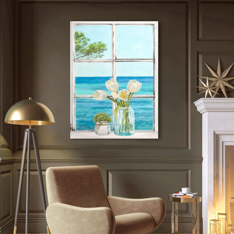 “Mediterranée II: Window Overlooking The Sea” By Remy Dellal - on Canvas, 100cm H x 70cm W x 4cm D