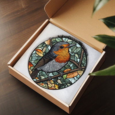 93878235-1_副本 Stained Glass Panels Suncatcher for Window Decor