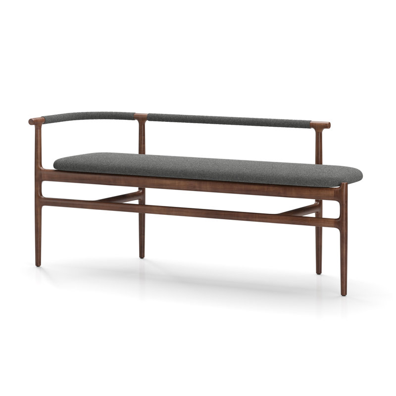 Charlie Upholstered Dining Bench, Manhattan 804, Walnut
