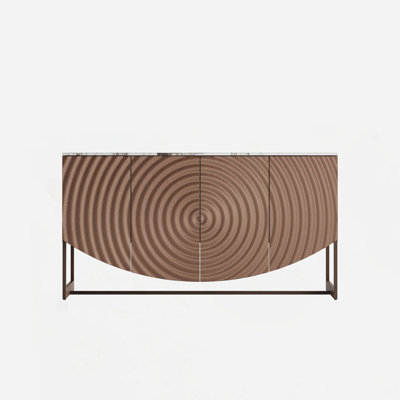 Modern Luxury Style 3D Wave Texture Sideboard