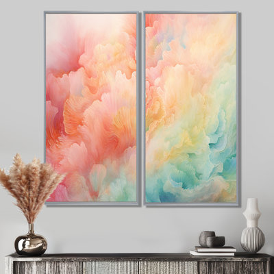 «Dreamy Rainbow Reverie Clouds», art mural arc-en-ciel paysages