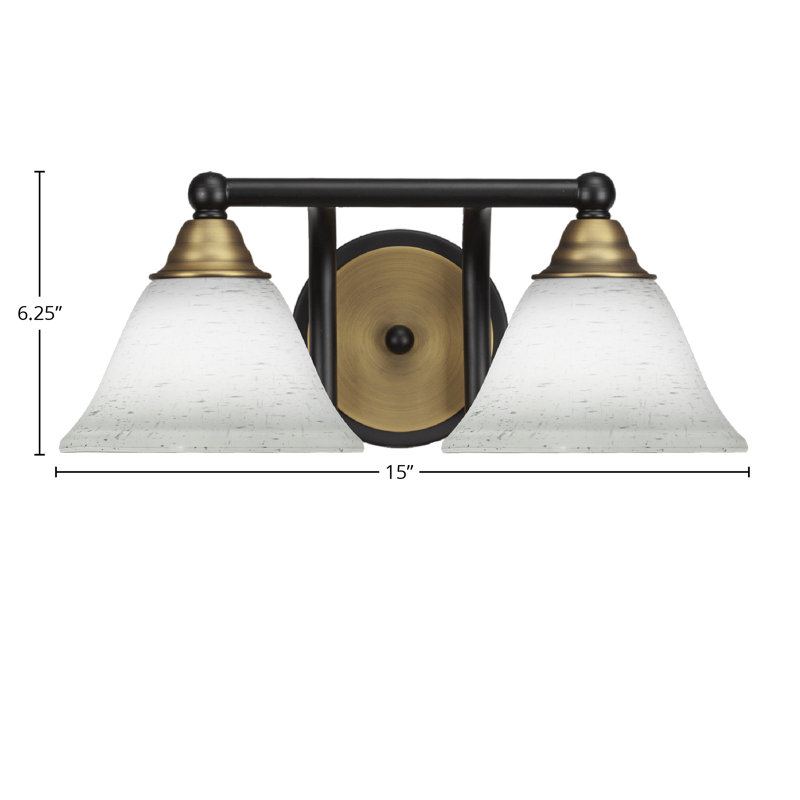 Michell 2-Light Bath Bar, Matte Black/Brass