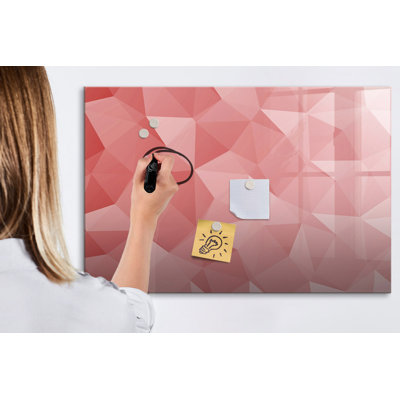 Magnetic Memo Board Whiteboard - 90 x 60 cm - With Marker and Magnets - Triangles abstraction