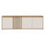 Scandi Style Lowboard with 4 Doors, Slatted Details, TV Rack, Living Room, Engineered Wood, Warm Oak Decor/Beige, 174.3 cm W x 56.1 cm H x 41.5 cm D