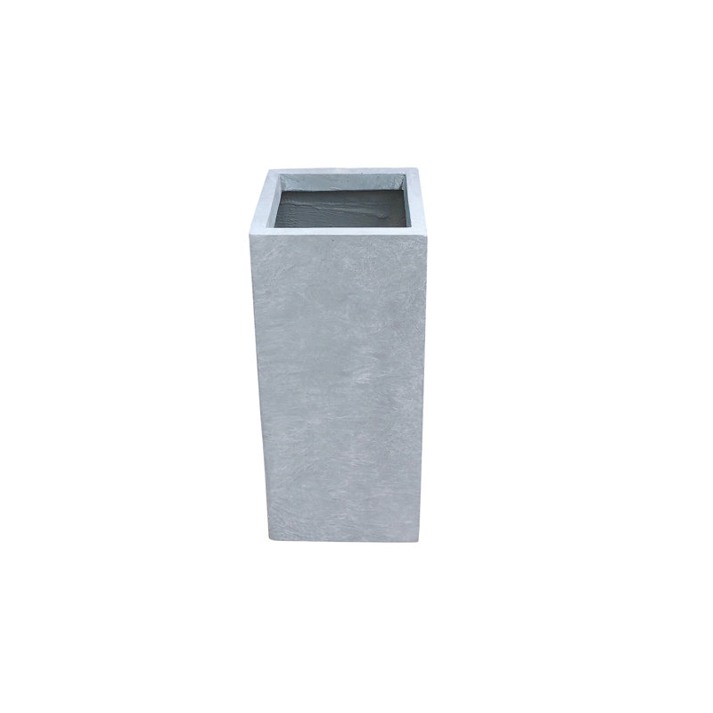9in.W x 13in.H Medium Concrete Rectangular Flower Tree Planter with Drainage Holes, Handcrafted Cement Plant Pot, Cement