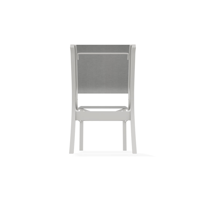 Leeward Outdoor Dining Chair, Snow, Alloy Sunbrella®