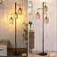 Lampe sur pied en rotin bohémien - Lampe sur pied réglable avec abat-jour en cage
