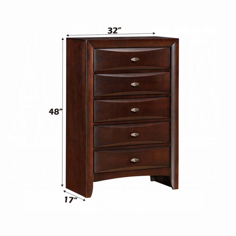 Commode 5 tiroirs Ireland, finition espresso, Espresso