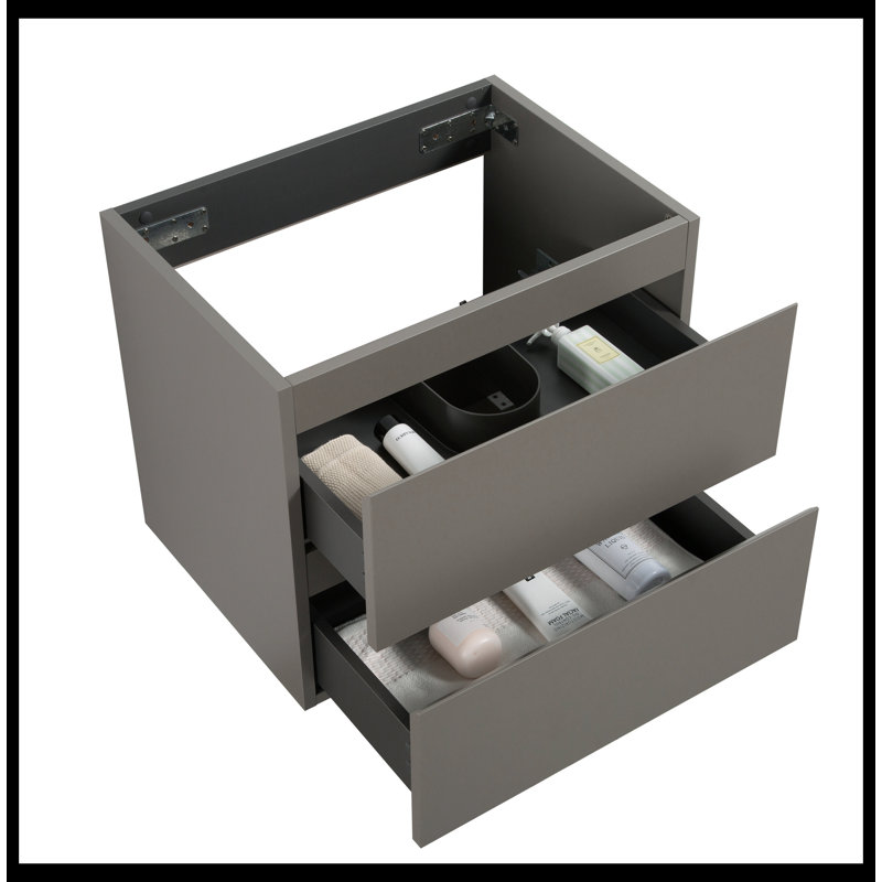Base de meuble-lavabo Saha seulement, Gris, H 20,5 po x l 23,8 po x P 17,9 po