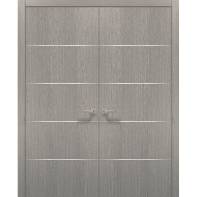Planum Flush Solid Wood Standard Gray Doors