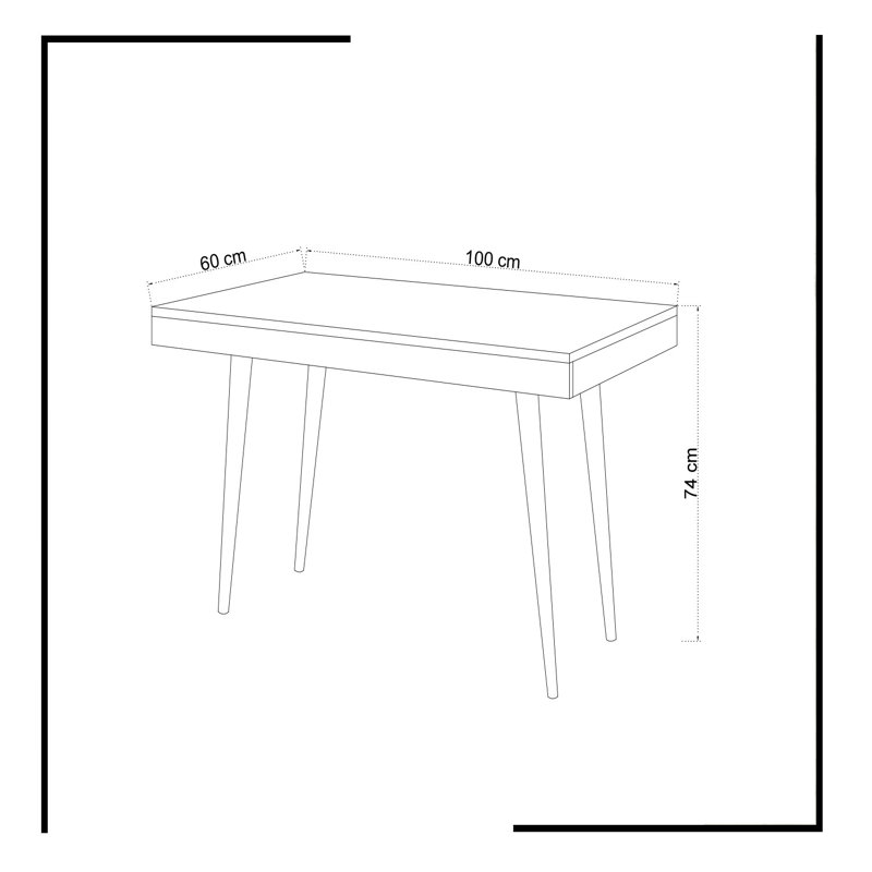 Bureau d'étude blanc moderne, 39,4 x 29,1 x 23,6 pouces | 100% panneau de particules enduit de mélamine, pieds en bois, épaisseur: 0,7 pouce | Design scandinave élégant, parfait pour les bureaux à domicile et les espaces d'étude