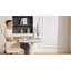 Fauteuil de bureau grande taille avec accoudoirs rabattables et siège large, couleur crème