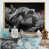 Toile avec cadre flottant or