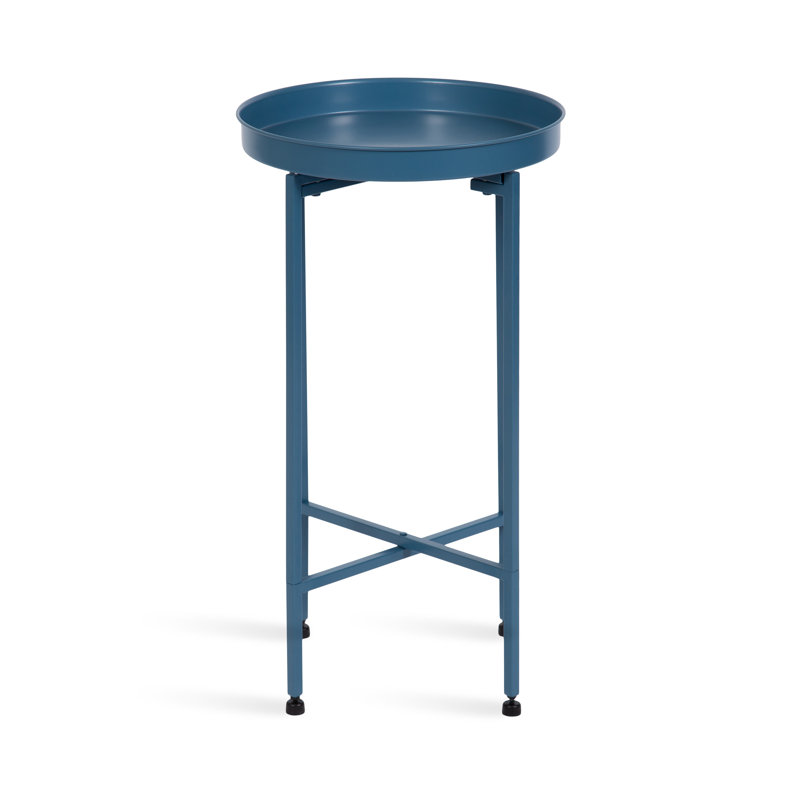 Ekta Tray Top End Table, Blue, Blue