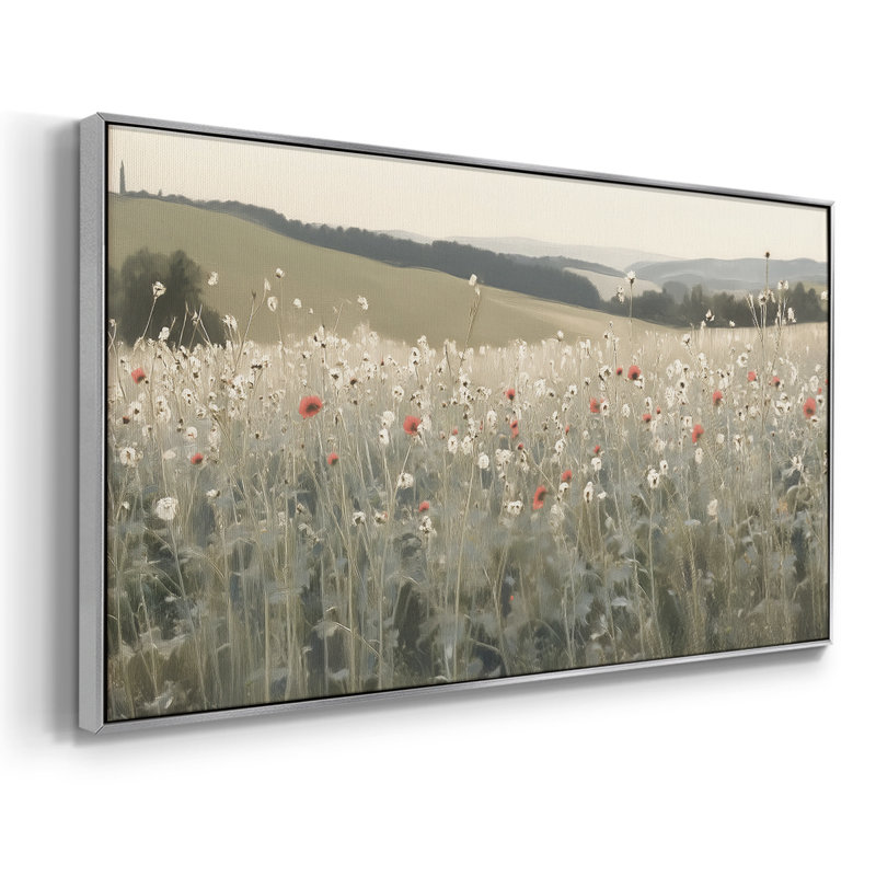 Botanical Series-CCXVII- Toile tendue avec châssis tendue, prête à être accrochée, H 21 po x l 41 po, Argent argent
