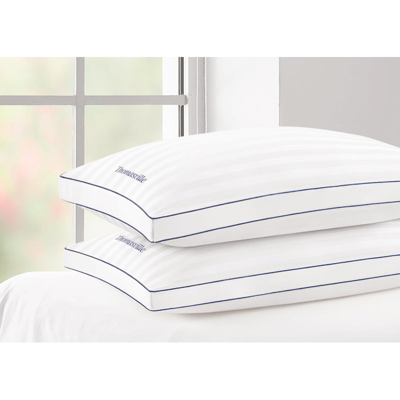 Ensemble de 2 coussins en coton de style Thomas à densité de tissage 400 fils Adamstown, Standard