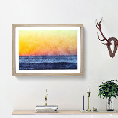 Orange Sunset Abstract - Framed Print
