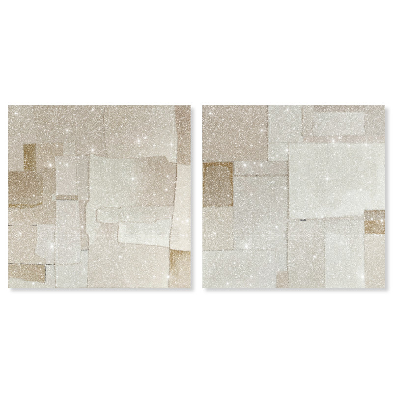Vanilla Set Canvas Abstract Print by Oliver Gal, Black Frame, 12 x 12, 12"H x 12"W, Gallery Wrapped