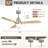 Kemp 52" 3 - Blade LED Modern Classic Ceiling Fan with Remote Control and Light Kit Included-2010079033