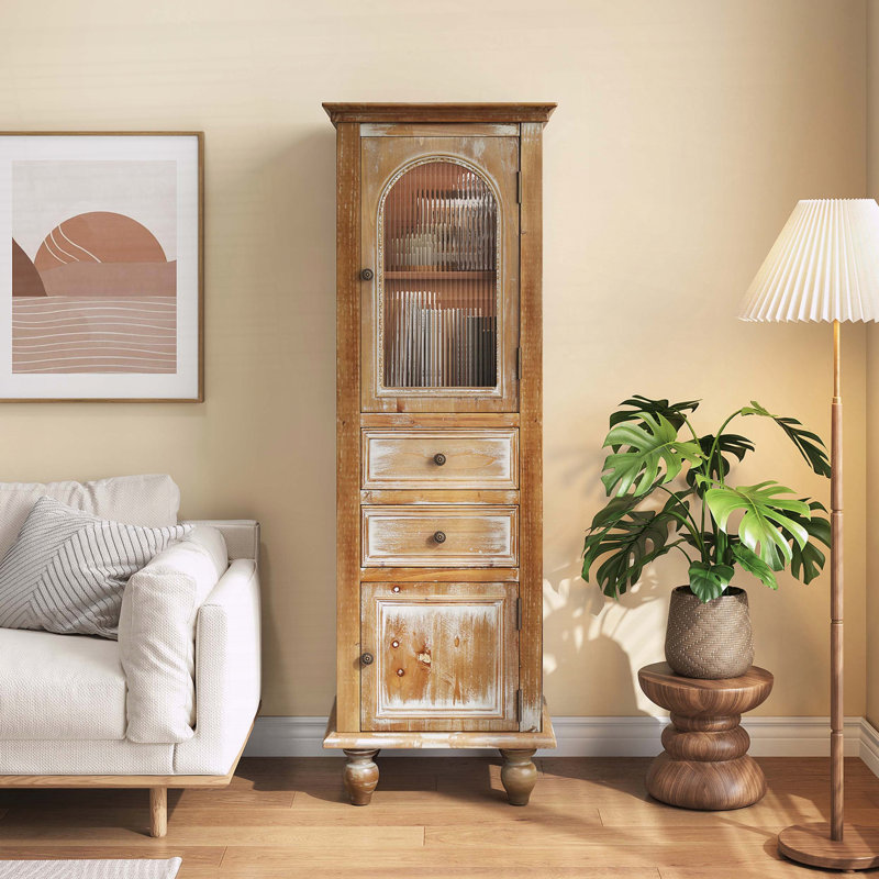 Armoire de rangement Farmhouse, Blanc ancien