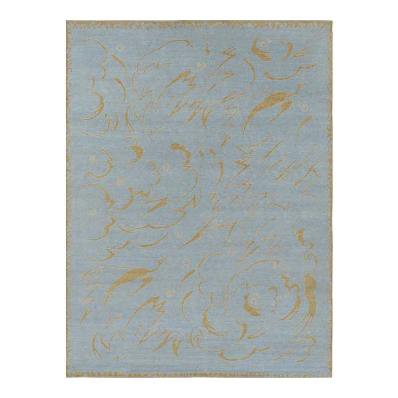 Art Deco Hand Knotted Wool Geometric Area Rug, Rectangle 14' x 20'