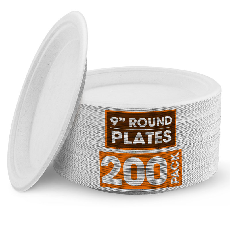 Disposable Paper Dinner Plate, White