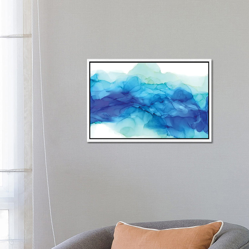 Ocean Tides by Elizabeth Karlson - Painting on Canvas, White Framed, 66.04 cm H x 45.72 cm W