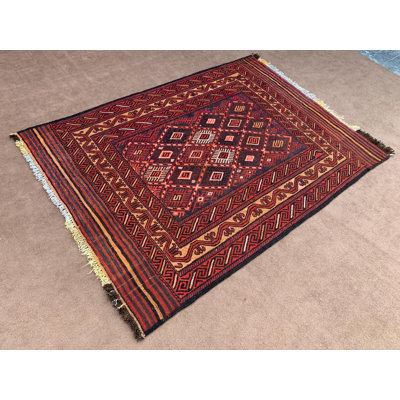 Tapis kilim rétro en laine fait à la main 4,6 x 6,3 pi, kilim à motif géométrique turc, kilim tribal 137 x 190 cm, kilim antique, salon.