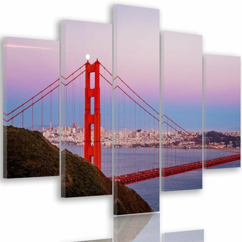 Leinwandbild 5-Teilig, Golden Gate Bridge