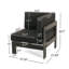  Élégante chaise d'angle en forme de V avec structure en aluminium robuste et coussins confortables moelleux, parfaite pour le patio extérieur et les sièges de jardin, noir