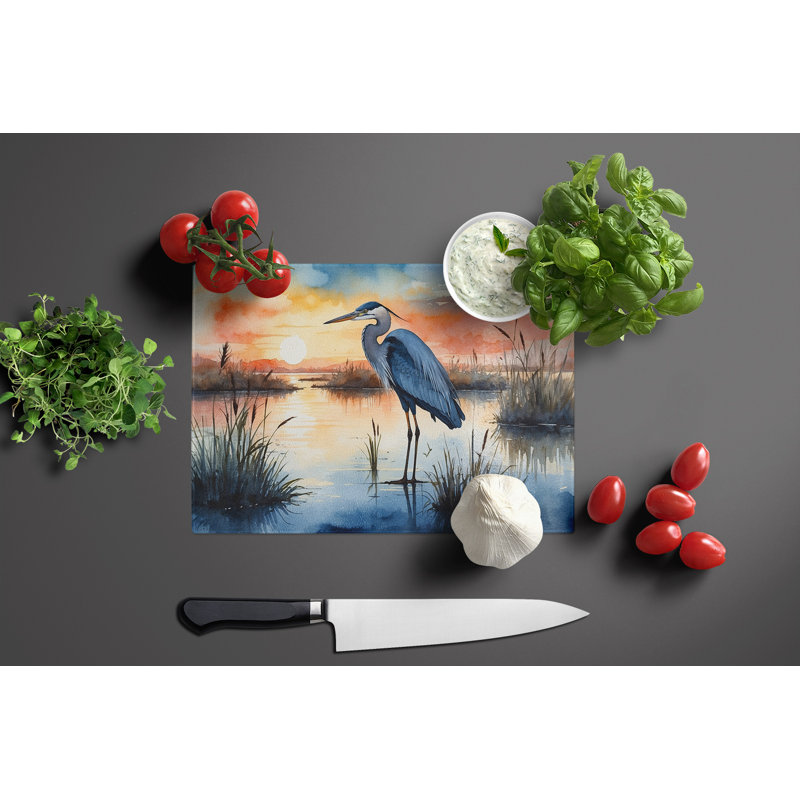 Planche à découper en verre Blue Heron