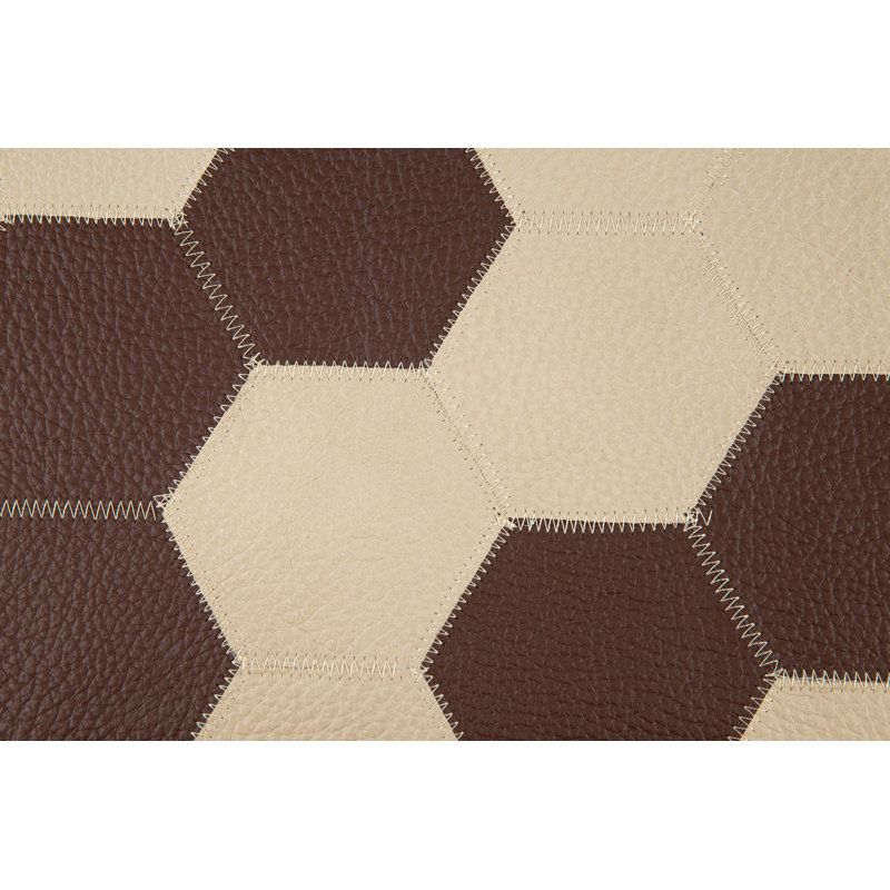 Genuine Leather Patchwork Pillow - Handmade With Feather Down