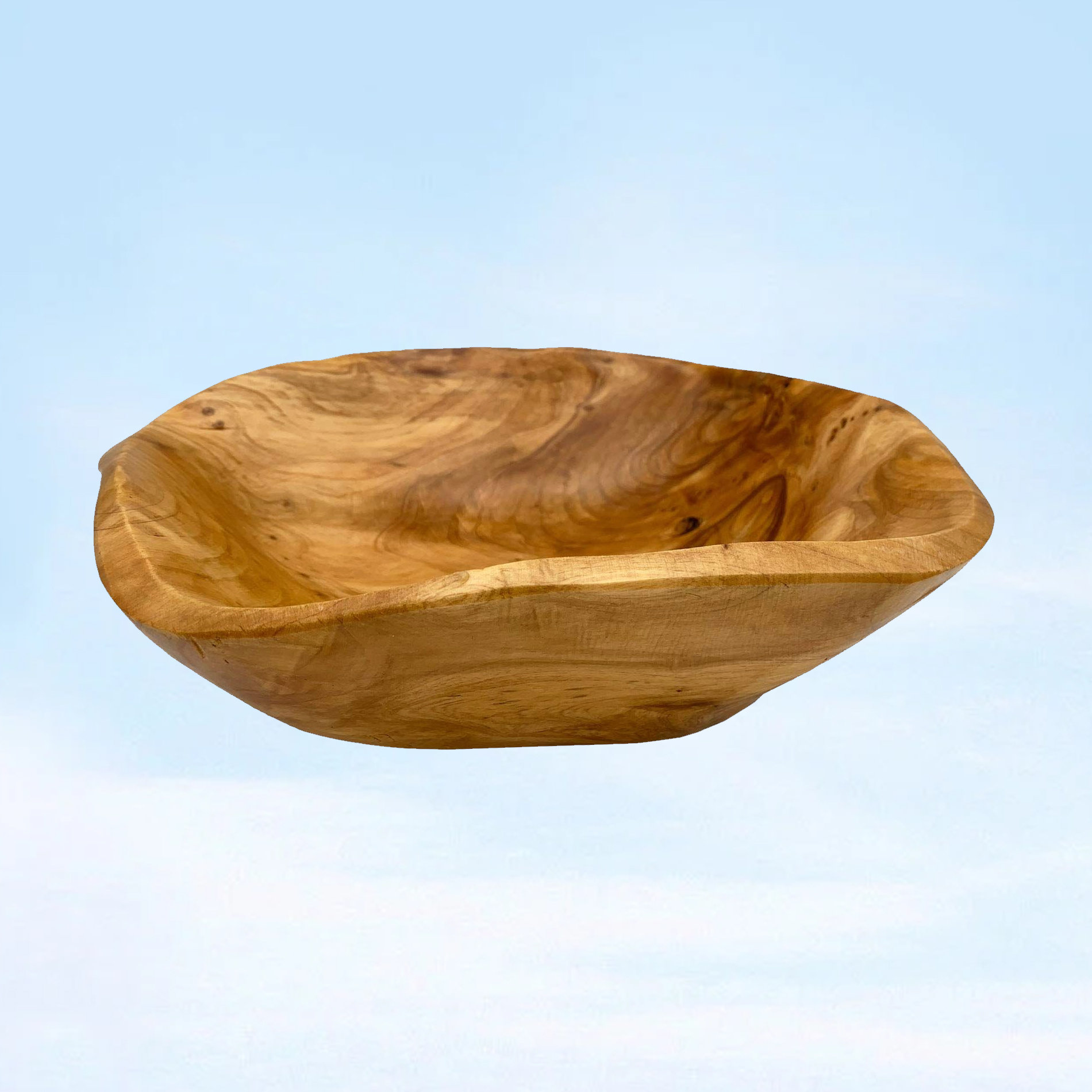 Handmade Carved Mango Wood Bowl With Lid Serving Bowls Salad Bowl