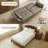 Latitude Run® Faux Leather Upholstered Futon Sofa Bed with Armrests and Backrest Adjustable-394392189