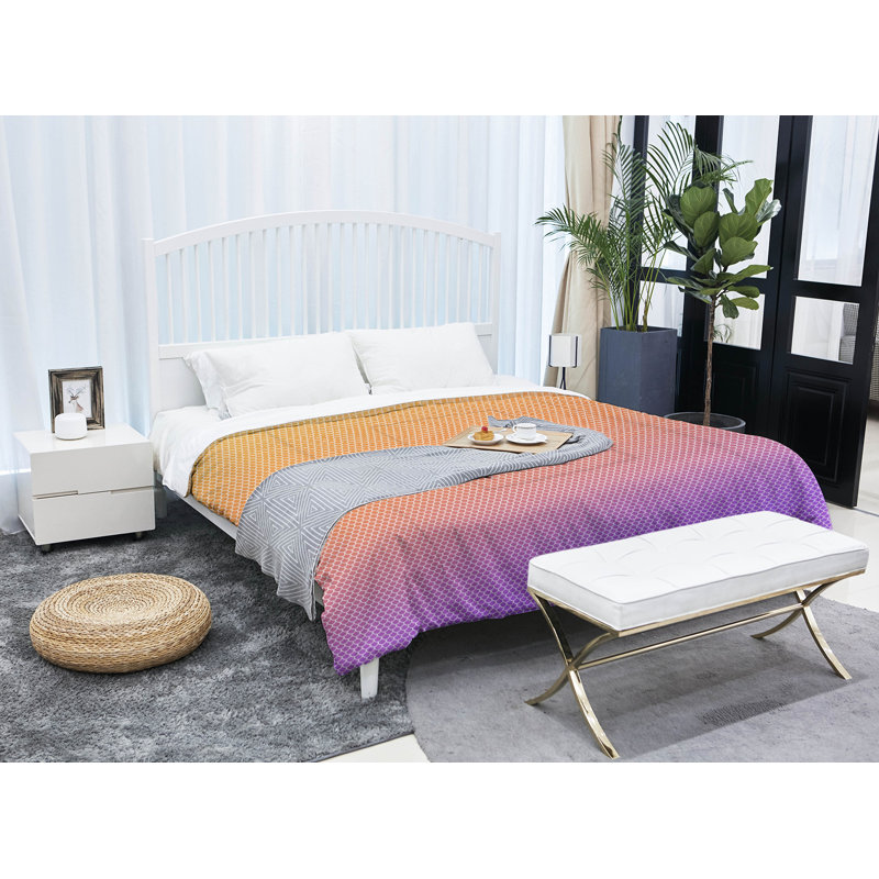 Édredon simple réversible Katelyn Elizabeth, Édredon très grand, Orange / mauve