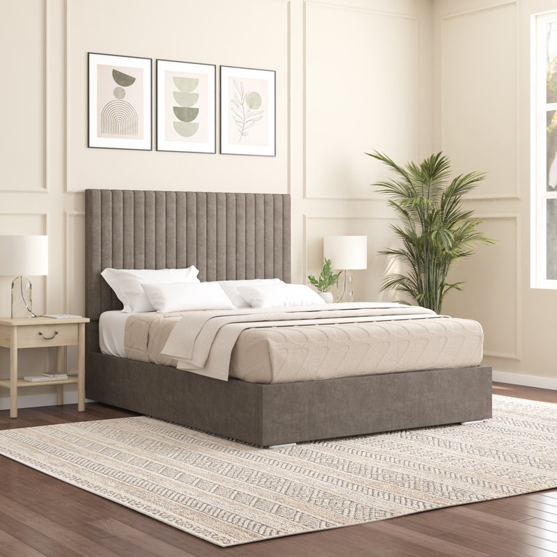 Aidean Upholstered Bed Frame, Mole, Super King (6')